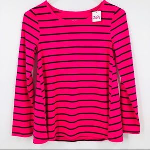 Justice Long Sleeve Pink Black Stripes 14